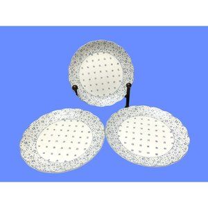 Nikko American Country Forget-Me-Not Blue Floral Scalloped Edge 8" Salad Plates